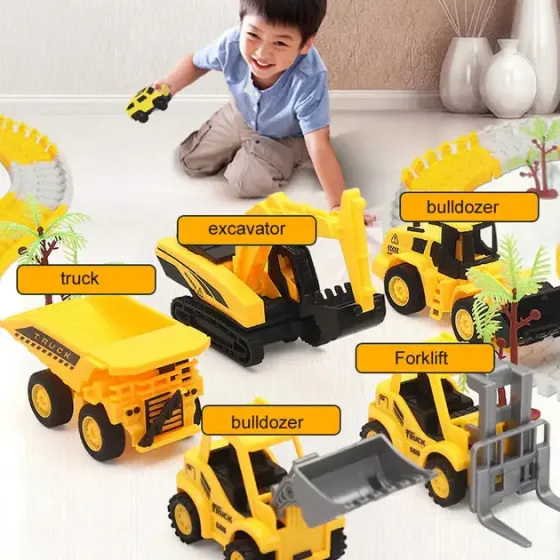 Автомобильный трек Дорожные работы, 333 детали, машинка на батарейке Коломыя