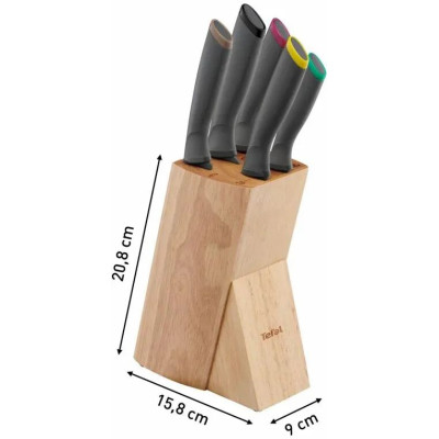 Набір ножів Tefal Fresh Kitchen, дерев&apos;яна колода, 5шт, нержавіюча сталь, чорний (K122S504) Вінниця - фото 4