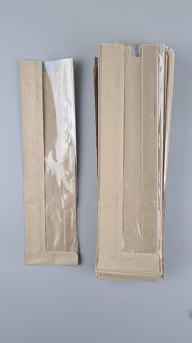 Паперові пакети крафт із прозорим віконцем 90х45х340, 40 г/м2, вікно 60 (100 шт.) Харків - фото 2