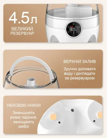 Бесшумный ультразвуковой мощный увлажнитель воздуха Doctor-101 Neptune на 4.5л с сенсорным дисплеем  Днепр