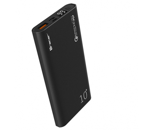 Зовнішній акумулятор Powerbank Tracer 10000 mAh PD20W+QC3.0 алюмінієвий корпус (Чорний) Вінниця