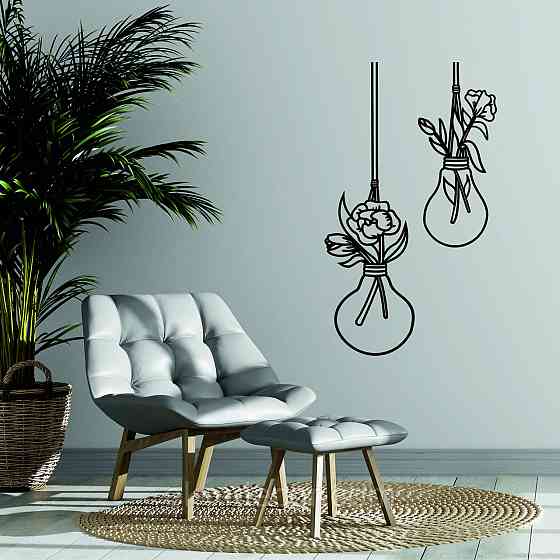 Декоративне настінне Панно «Лампочки», Декор на стіну 90*52 см, Чорний Київ