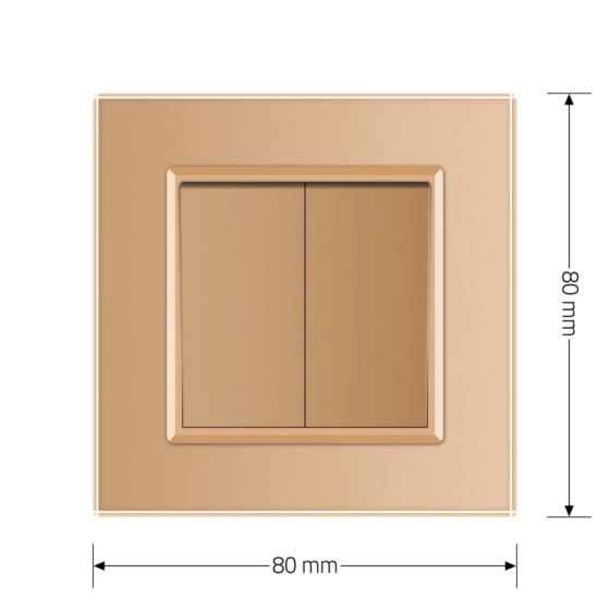 Двоклавішний прохідний вимикач Livolo золото скло (VL-C7FCMKS-1AP) Коломыя