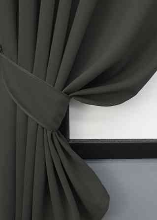 Комплект штор коротких VR-Textil Блэкаут Midnight № 1400ш 140х170 см 2 шт Темно-серый (35-0161) Киев