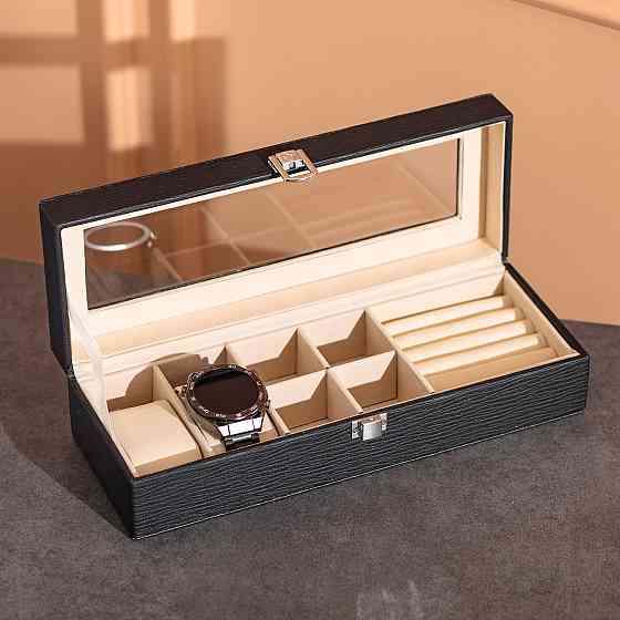 Скринька для прикрас із еко шкіри 31×11×8 см органайзер для ювелірних виробів HP-5-5B Коломия