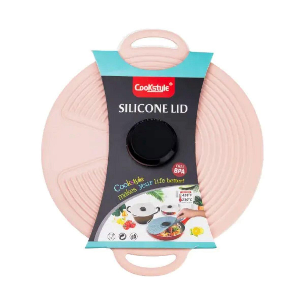 Багаторазова силіконова кришка універсальна 24 х 20.4 см рожева HP34541S Київ - фото 6