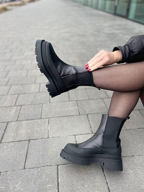 Nikos Жіночі черевики Niko's чорні натуральна шкіра з хутром висота 20 см (2101/181) Коломыя - изображение 6