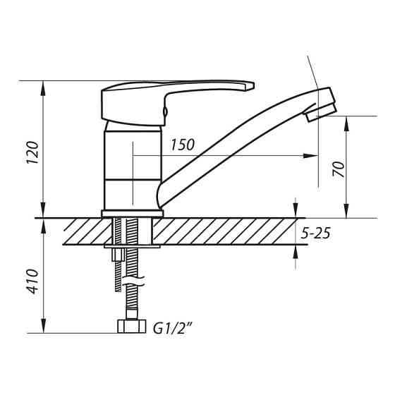 Змішувач для умивальника Zerix PAN-B 135 з зручним дизайном Харків