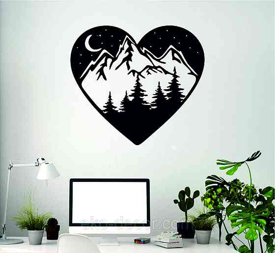 Декоративное настенное Панно «Сердце» Декор на стену 110*98 см, Черный Киев