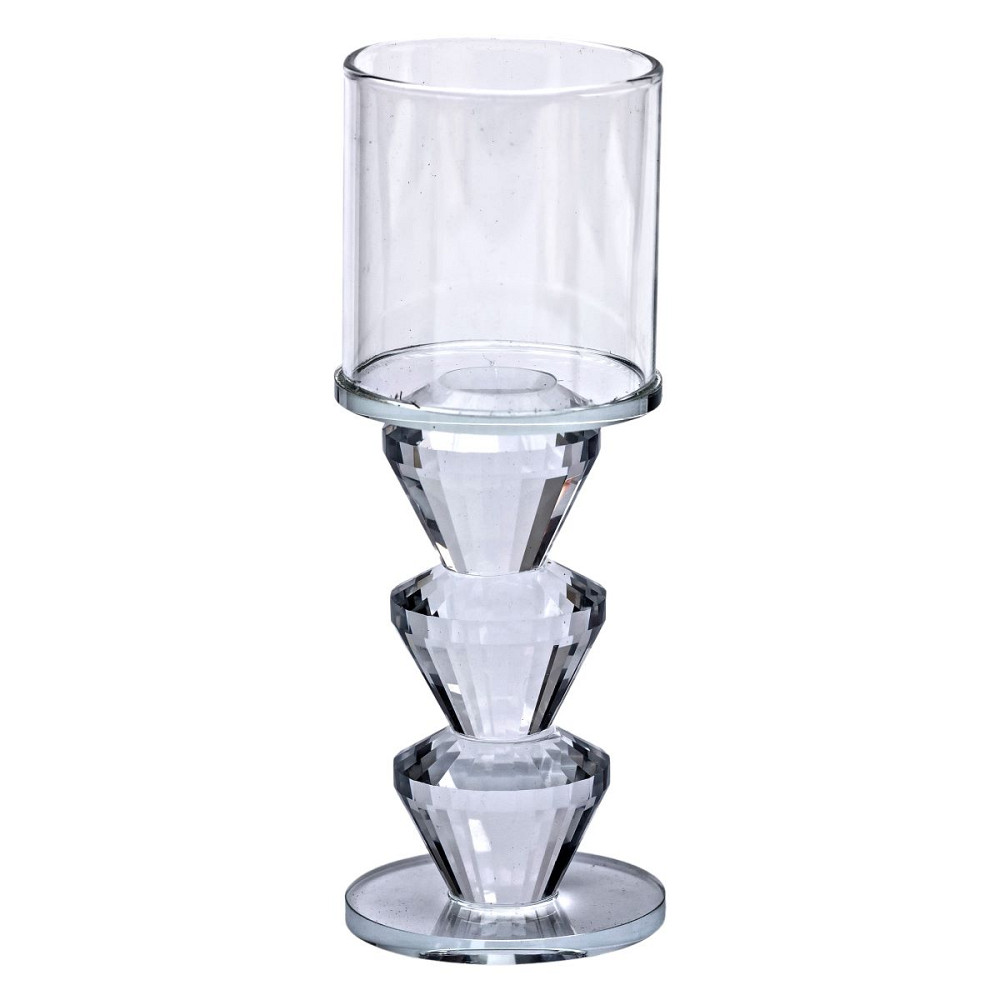 Підсвічник скляний 6×16.5 см на одну свічку підсвічник келих на ніжці декоративний прозорий HP-4-29L Коломия - фото 2