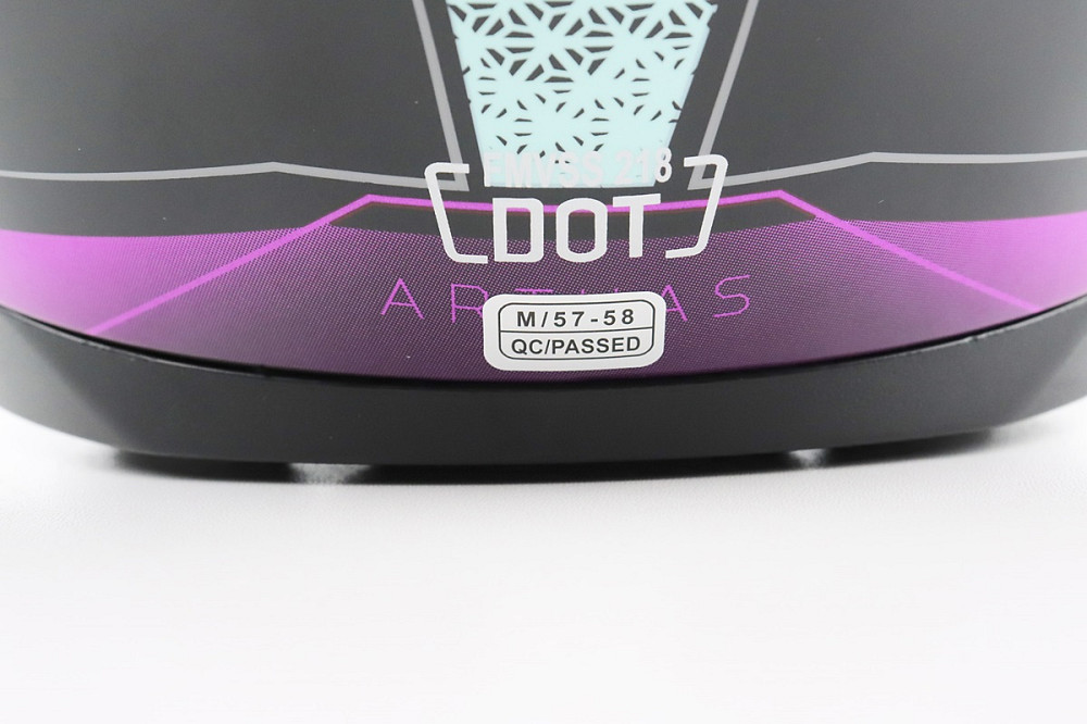 Шолом інтеграл, закритий (сертифікація DOT)+відкидні окуляри BLD-M67 М (57-58см), ЧОРНИЙ/ФІОЛЕТОВО-БІРЮЗОВИЙ Киев - изображение 8