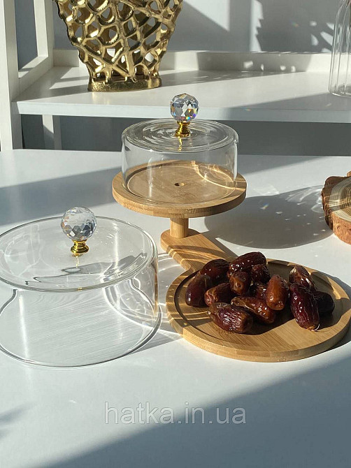Набір для зберігання "Бамбукова перлина" скляна з бамбуковою підставкою 102-632 Київ - фото 3