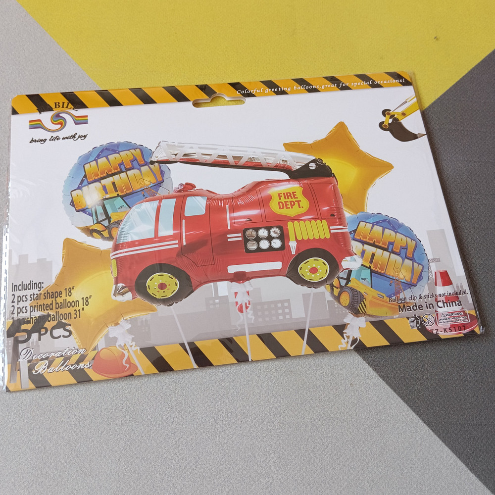 Набор воздушных шаров пожарная машина (5 предметов) Киев - изображение 1