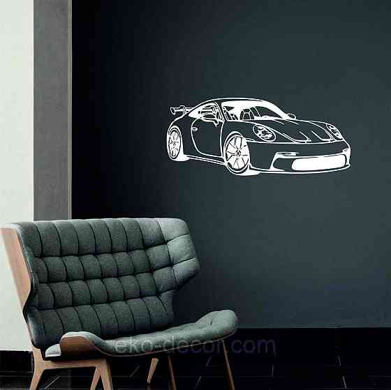 Декоративне настінне Панно «Авто Порш», Декор на стіну 50*21 см, Білий Київ