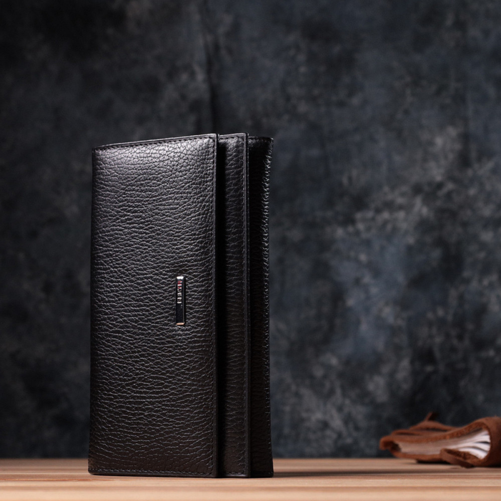 Вместительный женский кошелек из натуральной кожи KARYA 22859 Черный Киев - изображение 9