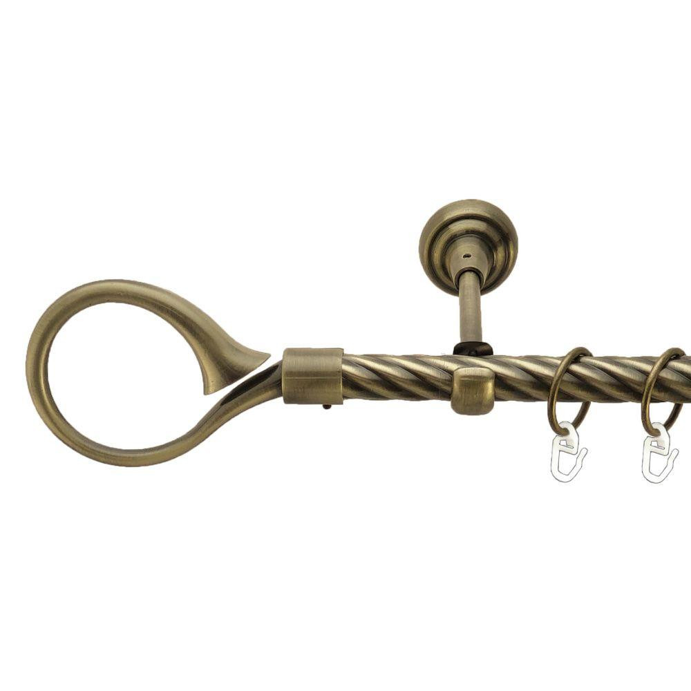 Карниз Orvit Скіпта металевий однорядний відкритий скручена труба кільце металеве Антик 19 мм 160 см (00-00017181) Львів - фото 1
