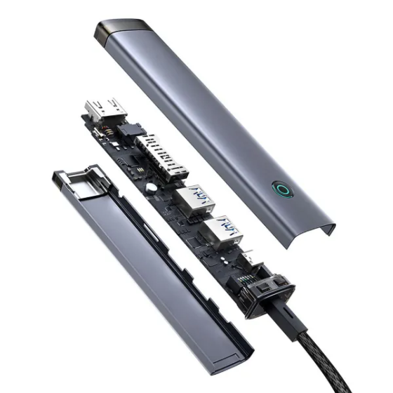 USB-хаб Baseus UltraJoy Series 7-Port HUB AIR Space Grey (Type-C to HDMI4K@60Hz*1+USB3.0*2+PD*1+SD/TF3.0*1+3.5mm*1) Одеса