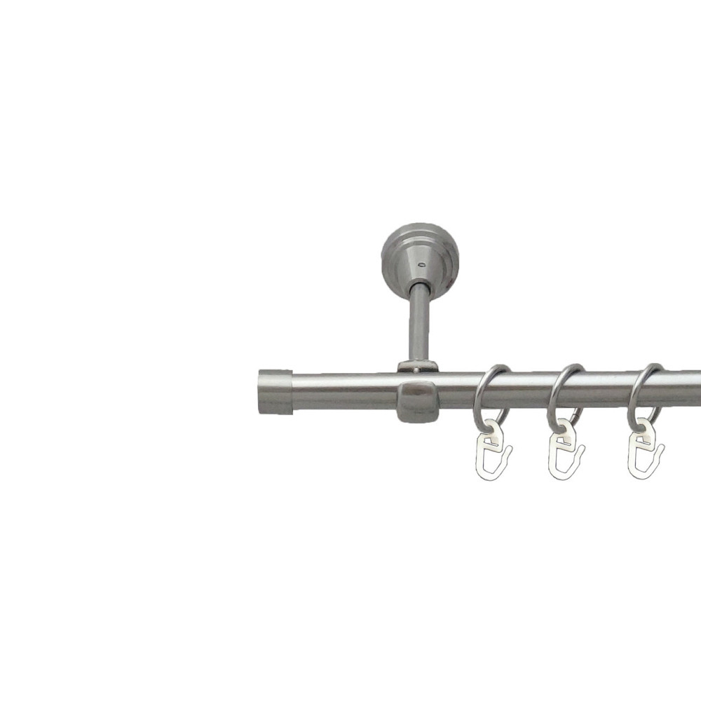 Карниз Orvit Заглушка металевий однорядний відкритий Нержавіюча Сталь 16 мм 300 см (5503019) Львов - изображение 1