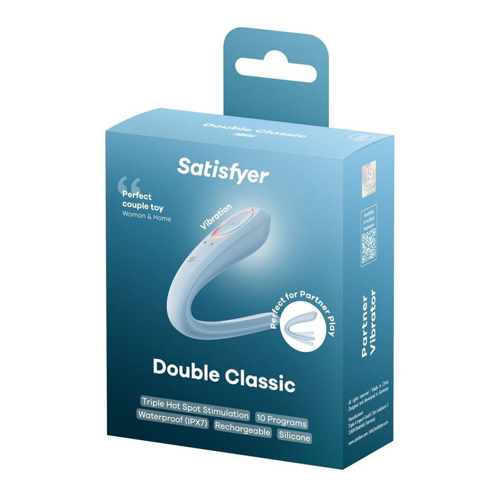 Вібратор для пар Satisfyer Double Classic Light Blue з одним моторчиком Sex Aura Київ - фото 7