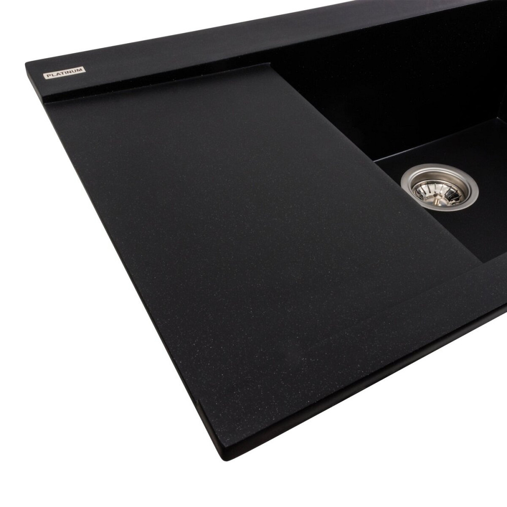 PLATINUM Гранітна мийка для кухні Platinum 9651 ATLAS матовий Чорний металік Київ - фото 4