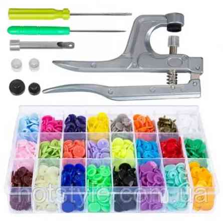 Утилітач пластикових кнопок Т3 Т5 Т8, заклепник з набором кнопок 24цв Винница
