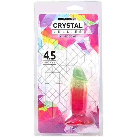 Дилдо Doc Johnson Crystal Jellies - 4.5 Inch Classic Dong - Rainbow Sex Aura Київ