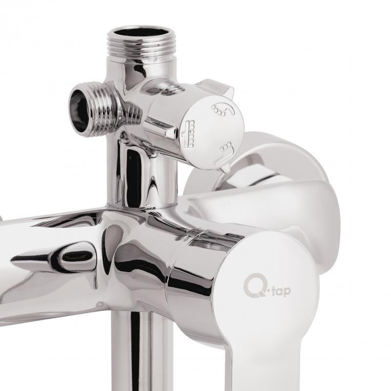 Душевая система универсальная Qtap Plava на три потребителя (с изливом) c полочкой QT1004CRM Chrome, латунь Харьков - изображение 5