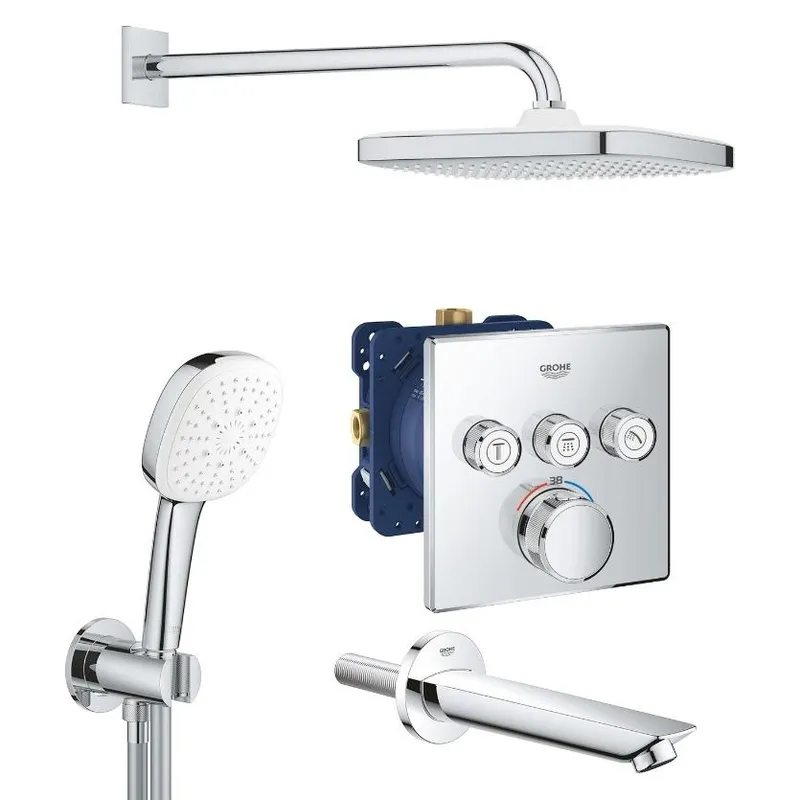 Душевая система скрытого монтажа Grohe Eurocube c Tempesta Cube 250 (26415SC6) Киев - изображение 1