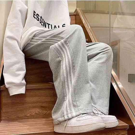 Жіночі утеплені штани з лампасами тринитка на флісі Сірий Одеса