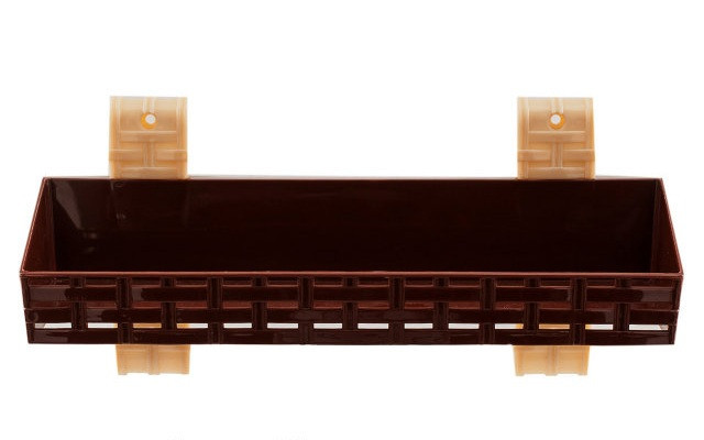 Полиця у ванну пряма "Ротанг" 1 ярус 30х10 см R-Plastic Коричневий Одеса - фото 1