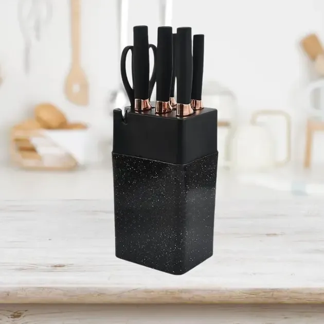 Набор кухонных ножей на подставке Knife Set 7 предметов из нержавеющей стали Коломия - фото 3