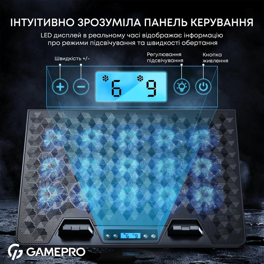 Охолоджувальна підставка для ноутбука GamePro CP1140 ( 14769 ) Харків - фото 8