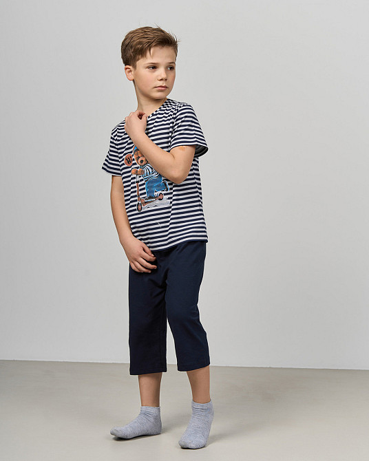 Комплект для мальчика с капри подросток Полосатый Tom John 89905 14-15 Киев - изображение 3