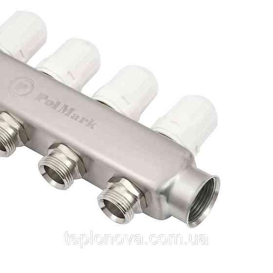 Колектор нержавійка на 2 пари виходів  "Polmark" для теплої підлоги та радіаторів Чернівці