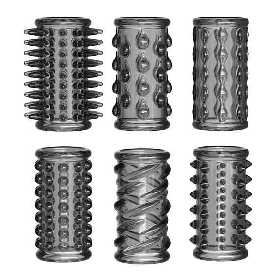 Набор из 6 стимулирующих насадок на пенис Meleon - Ejaculation Control Rings, SPS-50 Sex Aura Киев