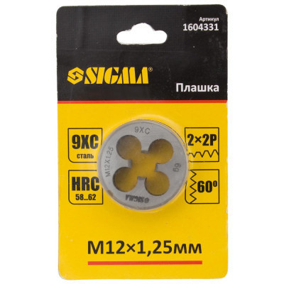 Плашка Sigma М12x1.25мм (1604331) Вінниця - фото 3