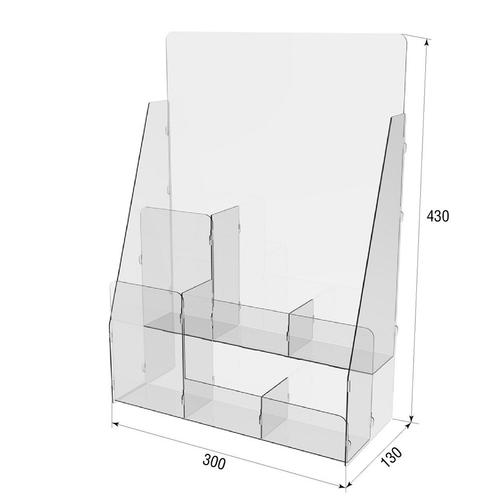 Подставка EKOSTAR для карандашей и ручек 4 ячейки 300х130х430 Киев - изображение 2