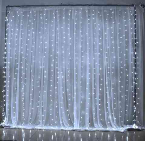 Гірлянда штора завіса Водоспад 3х3 м 320 LED (білий шнур, з перехідником) Біле світло Вінниця