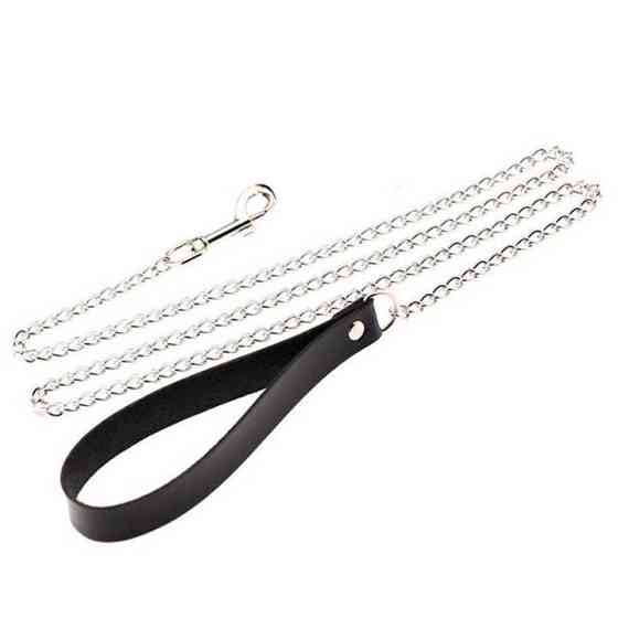 БДСМ поводок з нашийником і підвіскою "Серце" - Чорний - Садо-мазо Вінниця