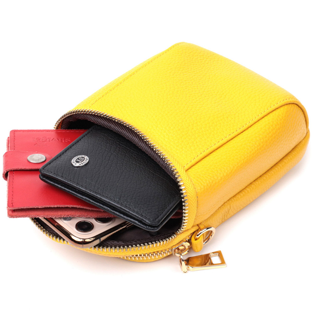 Оригинальная сумка для женщин из мягкой натуральной кожи Vintage 22342 Желтый Киев - изображение 6