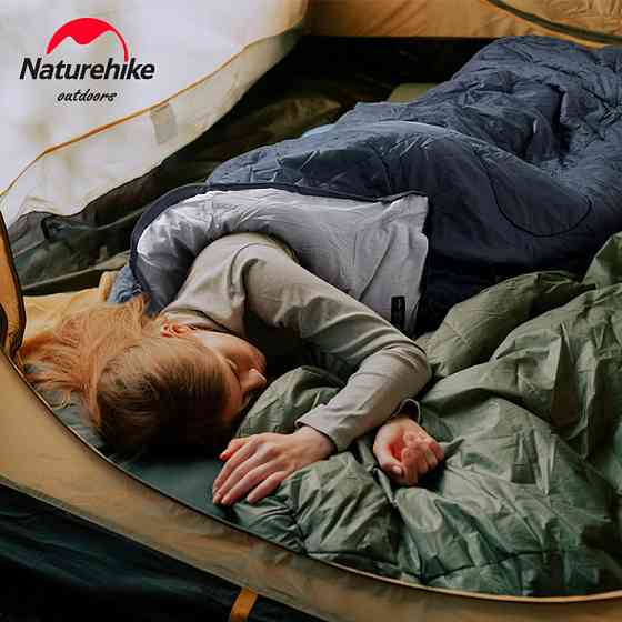 Спальник з капюшоном та закругленим дном Naturehike Y150 NH21MSD08 лівий, темно-блакитний Киев