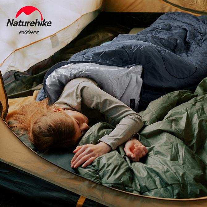 Спальник з капюшоном та закругленим дном Naturehike Y150 NH21MSD08 лівий, темно-блакитний Киев - изображение 4