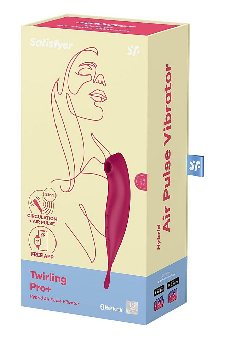 Смарт-вибратор для клитора с вакуумной стимуляцией Satisfyer Twirling Pro+ dark red Sex Aura Киев - изображение 7