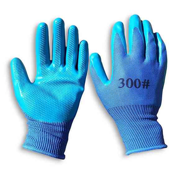 Робочі рукавички липучка No300 з латексним покриттям для саду, городу та будівництва Харків