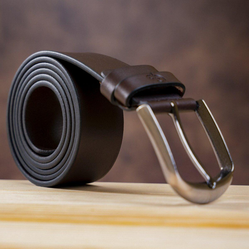 Ремень мужской GRANDE PELLE 00245 под брюки Коричневый Киев - изображение 6