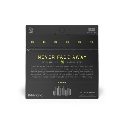 Струни для гітари D'Addario XT Electric Nickel Plated Steel Super Light Top / Regular Bottom (09-46) (XTE0946) Вінниця - фото 3