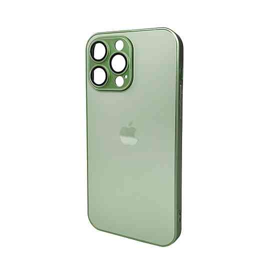 Чохол для смартфона AG Glass Matt Frame Color Logo for Apple iPhone 14 Pro Max Light Green Киев