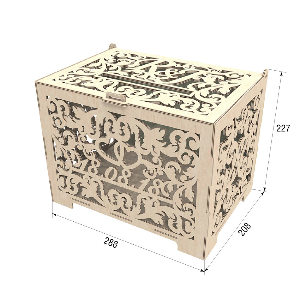 Сундук для конвертов, Свадебная казна 288х208х227мм Киев - изображение 3