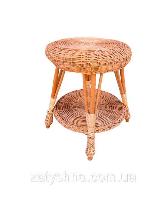 Стіл плетений круглий журнальний Київ - фото 1