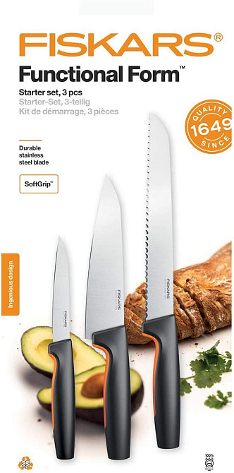 Набор Кухонных Ножей 3 предмета Fiskars 
